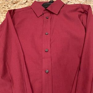 Dockers burgundy dress shirt. 14-16.  Stretch material.  New with tags